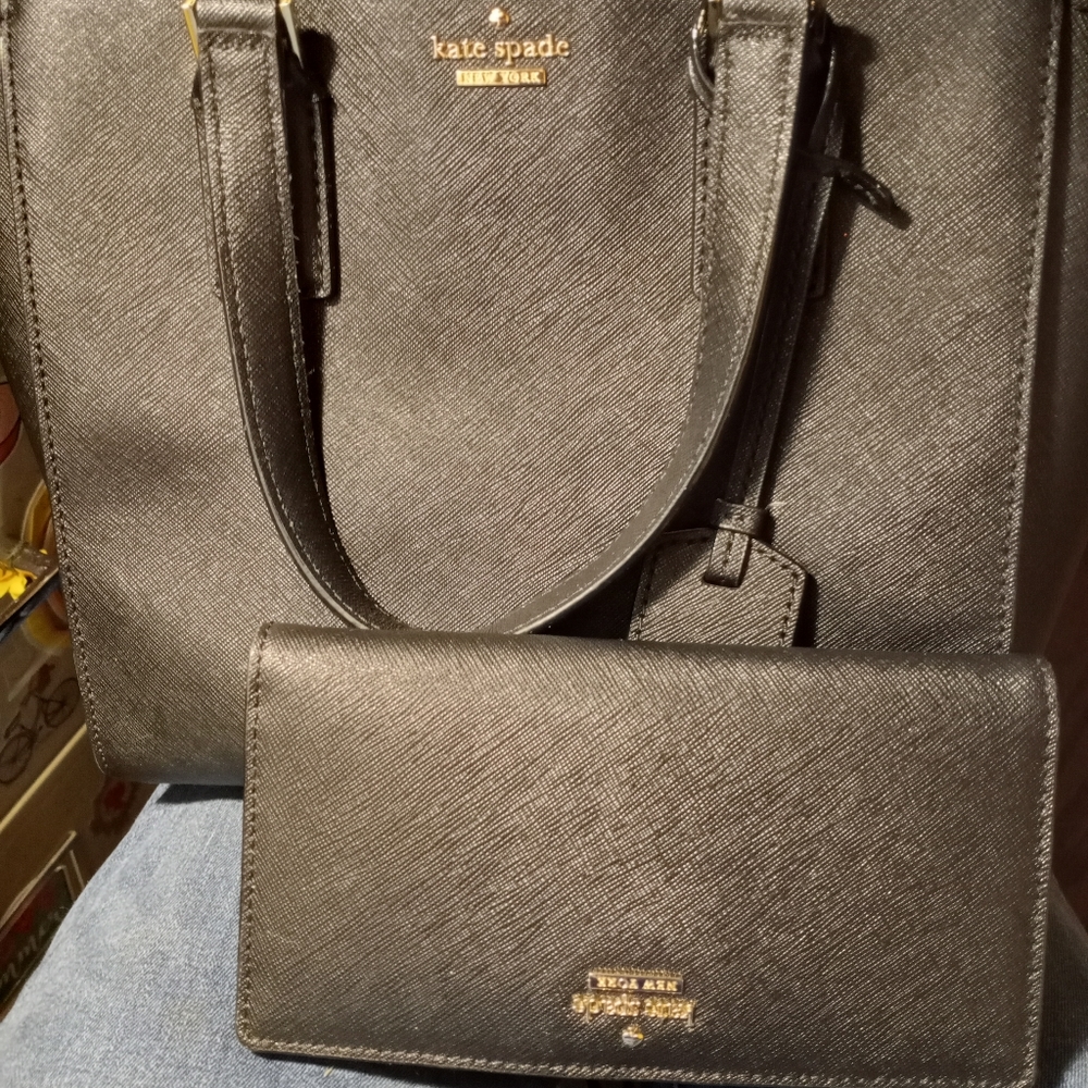 Kate Spade New York Purse and Matching Wallet in black